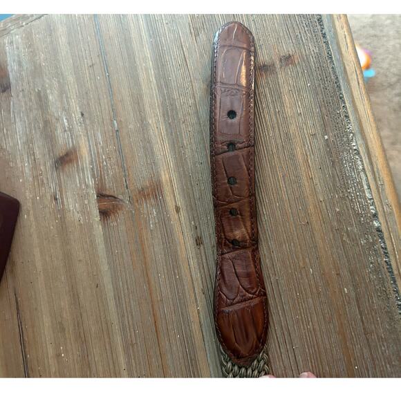 Brighton Mens leather and stretch rope woven belt Made in the USA, Size 42 - Picture 7 of 11